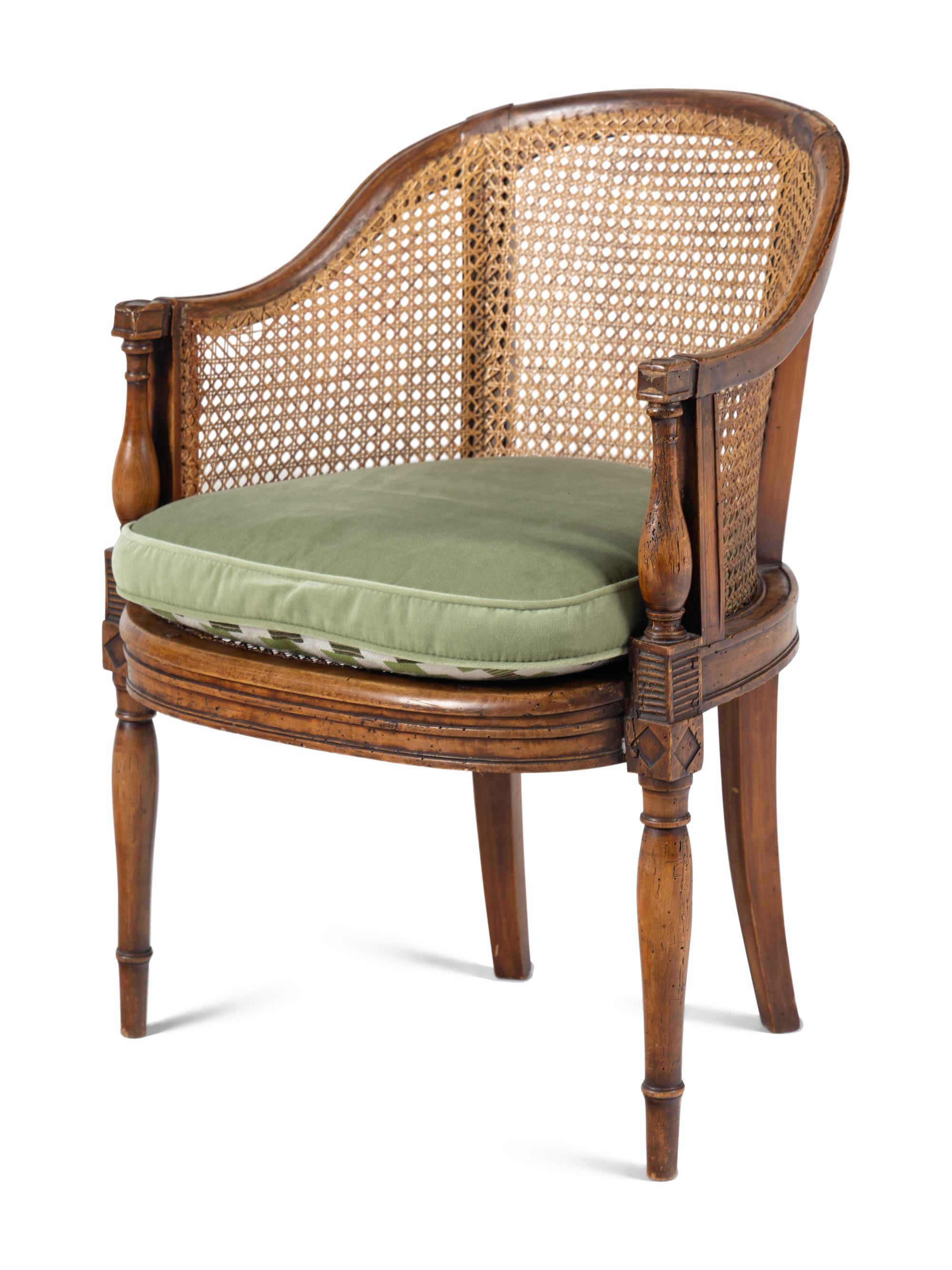 A Directoire Caned Beechwood Bergère de Bureau