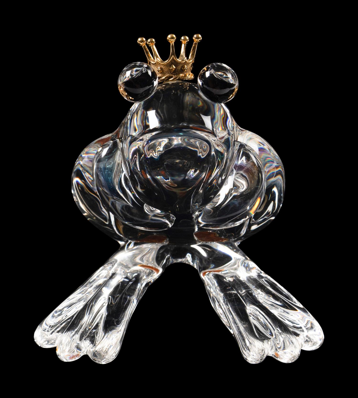 A Steuben Frog Prince Gold-Mounted Figure