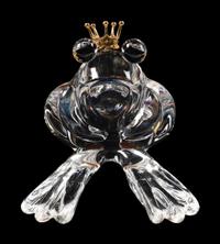 A Steuben Frog Prince Gold-Mounted Figure
