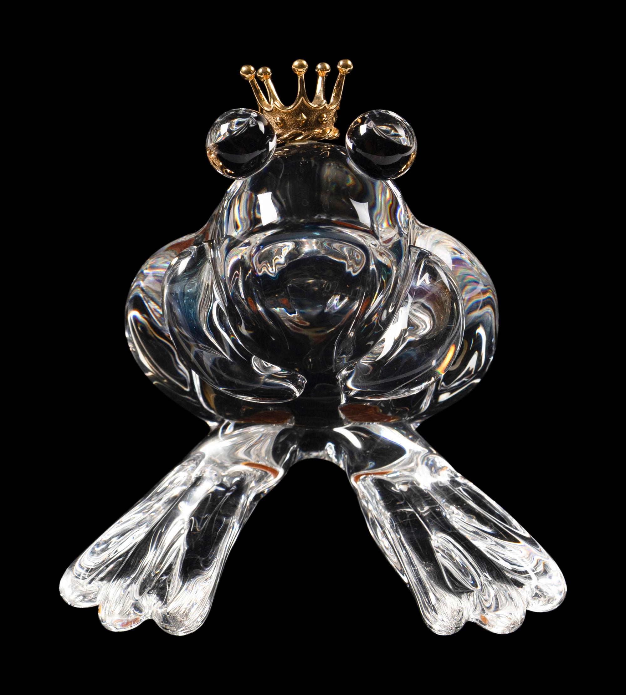 A Steuben Frog Prince Gold-Mounted Figure