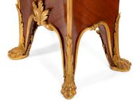 A Pair of Louis XV Style Gilt Bronze Mounted Mahogany Pedestals