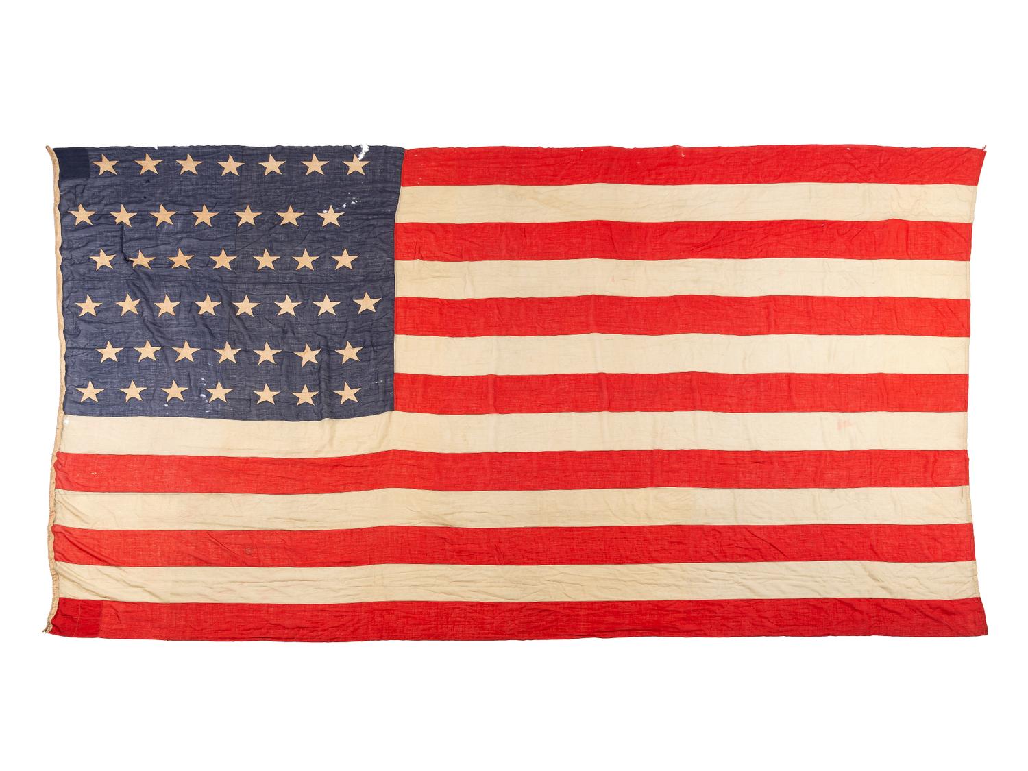 [FLAGS & PATRIOTIC TEXTILES]. 43-star American flag. Ca 1890.