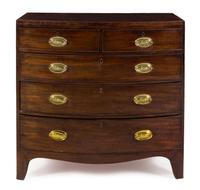 A George III Style Mahogany Chest of Drawers Height 39 5/8 x width 40 7/8 x depth 19 1/2 inches. — 19TH CENTURY