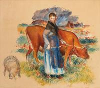 Etude pour La Bergere, La Vache, La Brebis , c. 1885