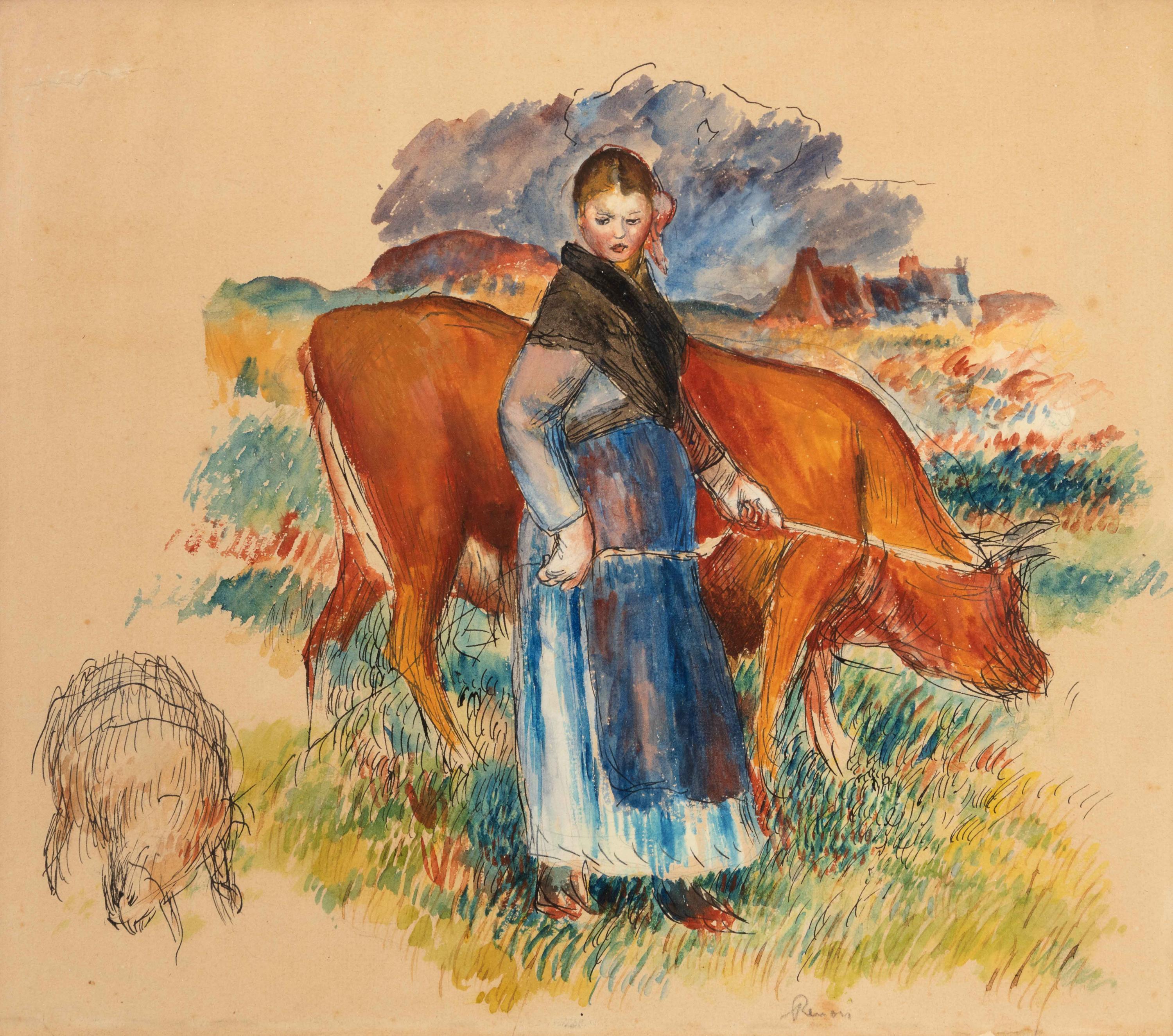 Etude pour La Bergere, La Vache, La Brebis , c. 1885