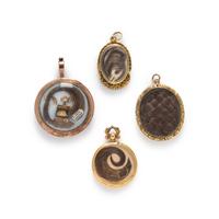 VICTORIAN, COLLECTION OF MOURNING PENDANTS
