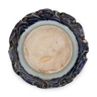A Underglaze Red and Blue Porcelain 'Wave'-Form Inkstone