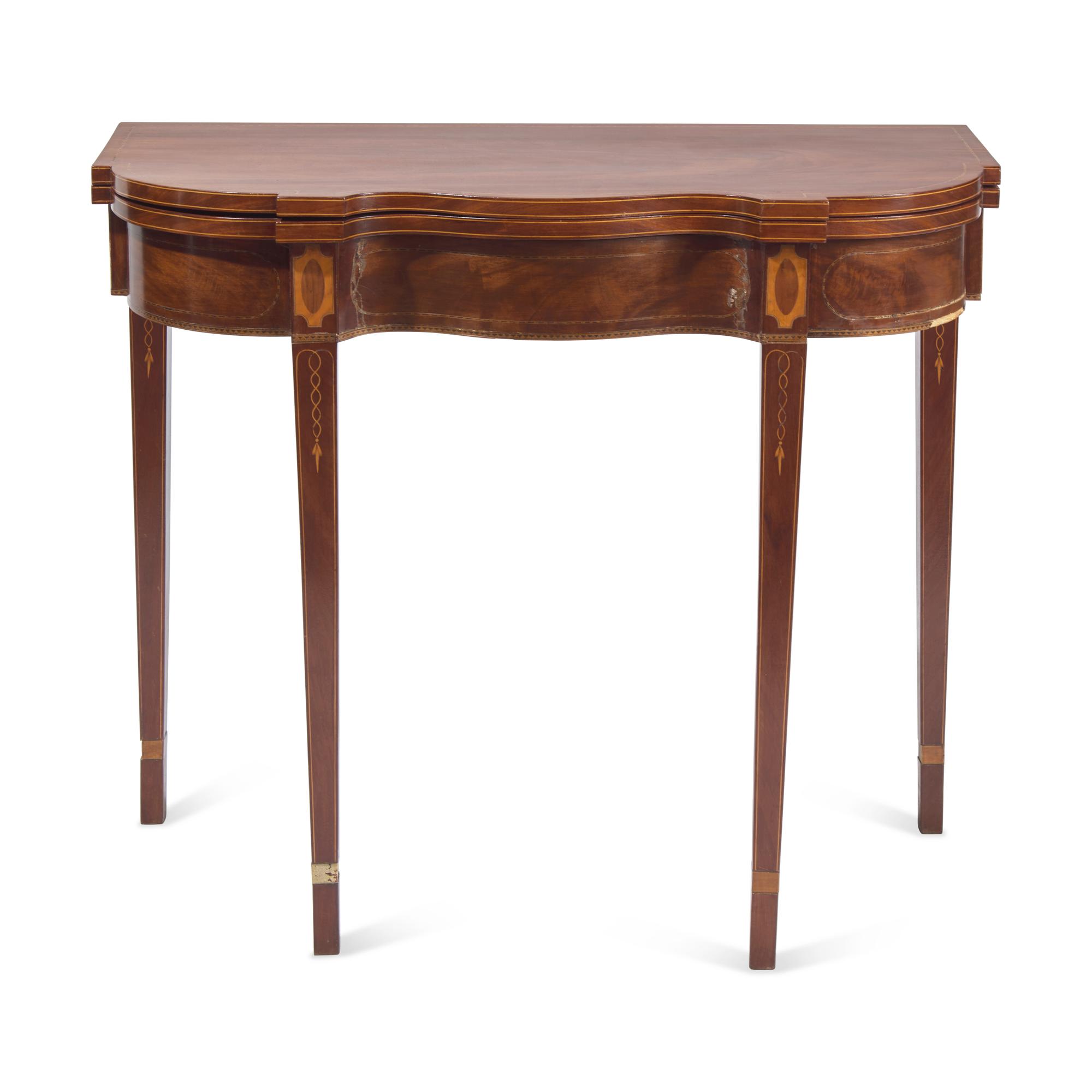 A Federal Inlaid Mahogany Card Table