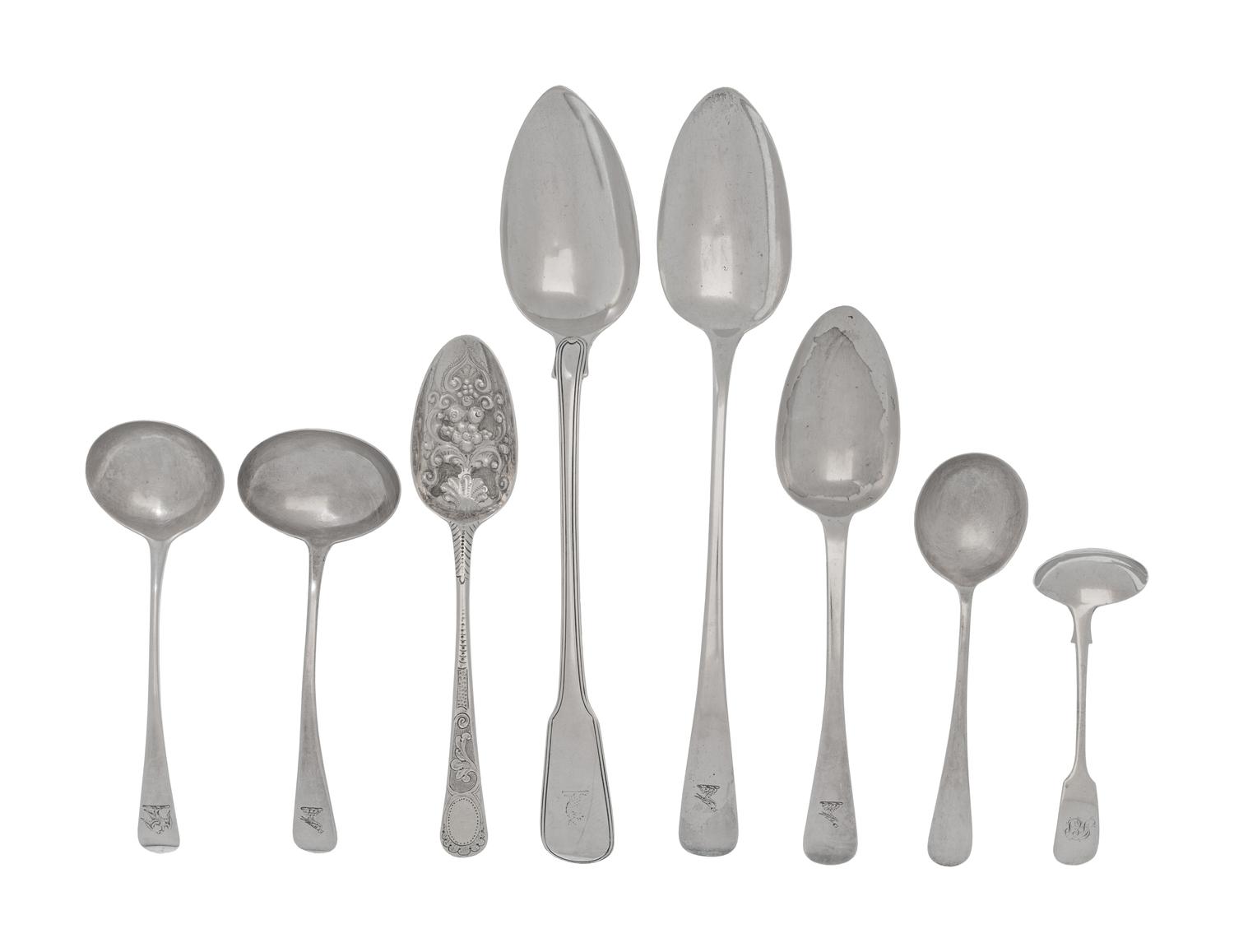 A Collection of English Silver Table Spoons
