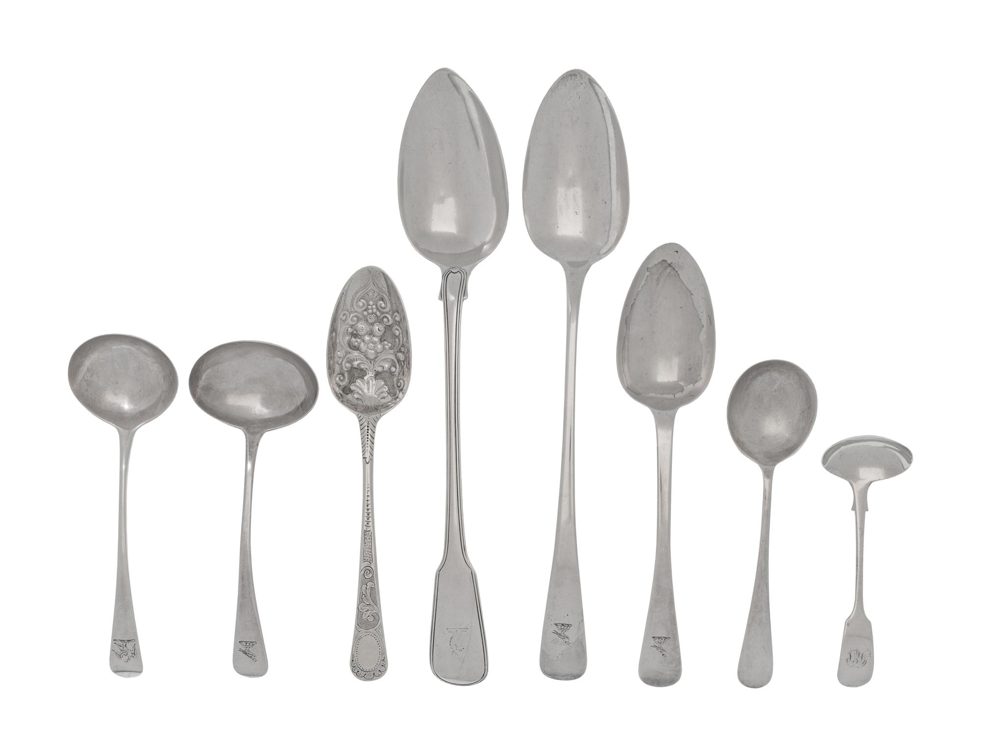 A Collection of English Silver Table Spoons