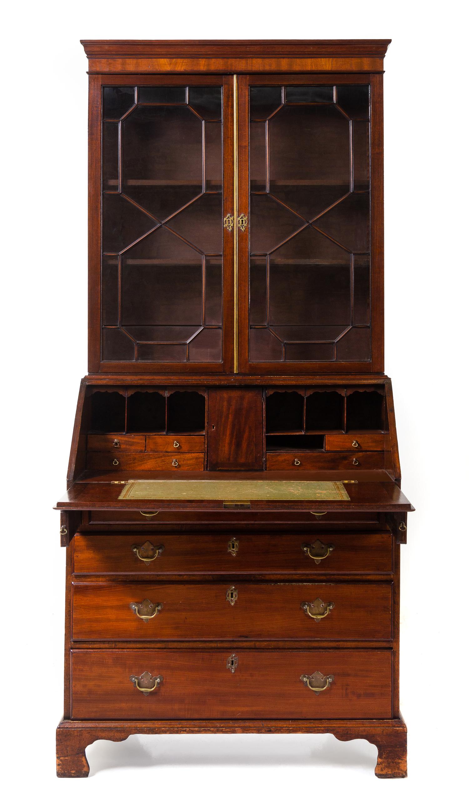 An English Mahogany Bureau Bookcase