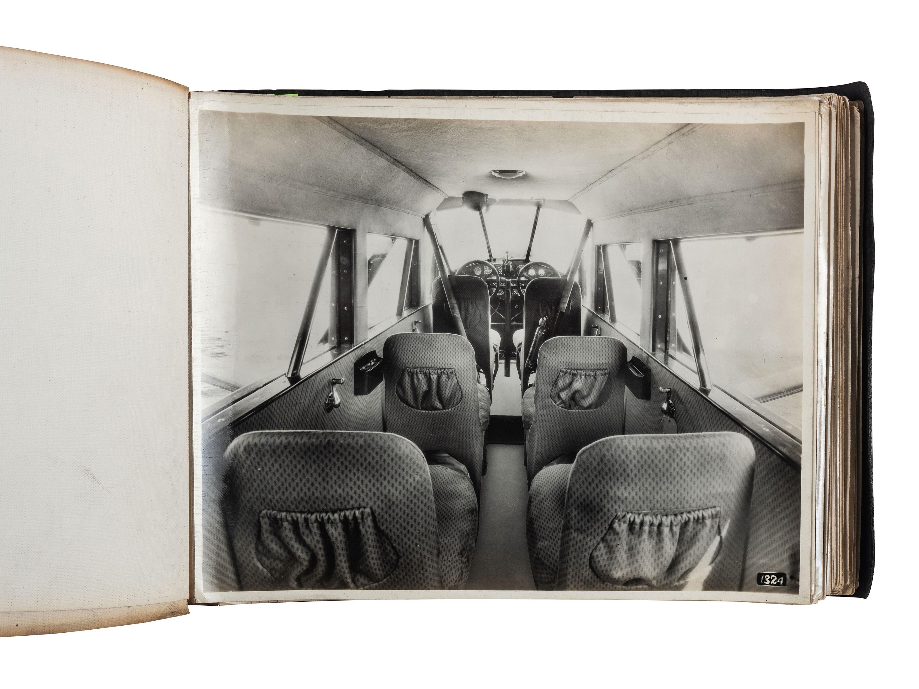 [AVIATION]. SMITH, Edgar B. (1896-1966), photographer. Rare photographic salesman aviation album documenting various airplanes and their construction at the plant of the Travel Air Manufacturing Company of Wichita, Kansas. Ca 1929.