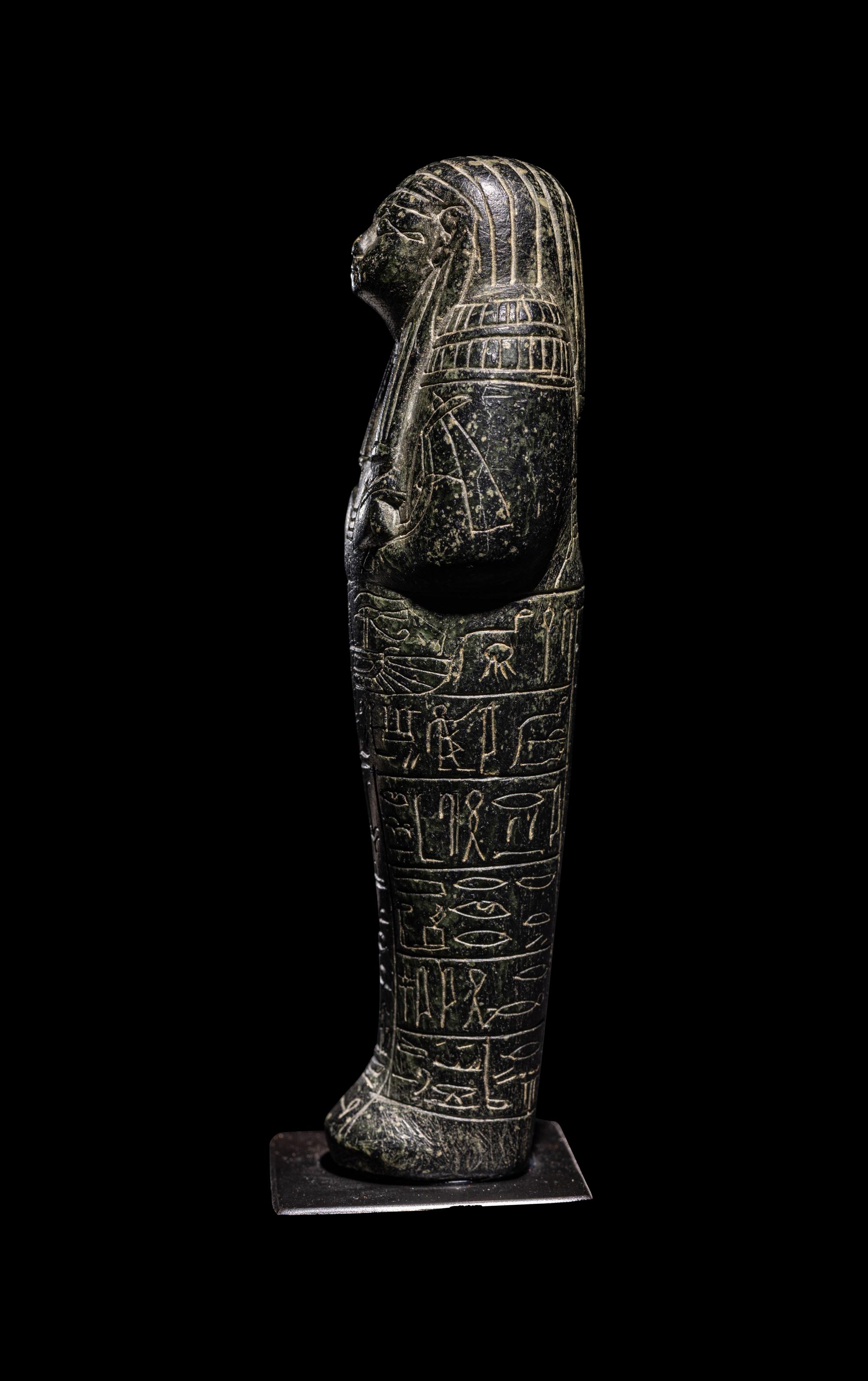 An Egyptian Serpentine Ushabti for May