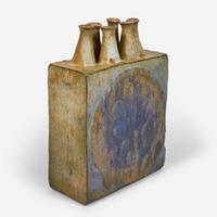 John Fassbinder (American, 1931-2014) Stoneware Slab Bottle Vase, USA, circa 1958