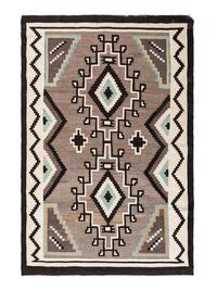 Navajo Two Grey Hills Weaving, with Turquoise Highlights