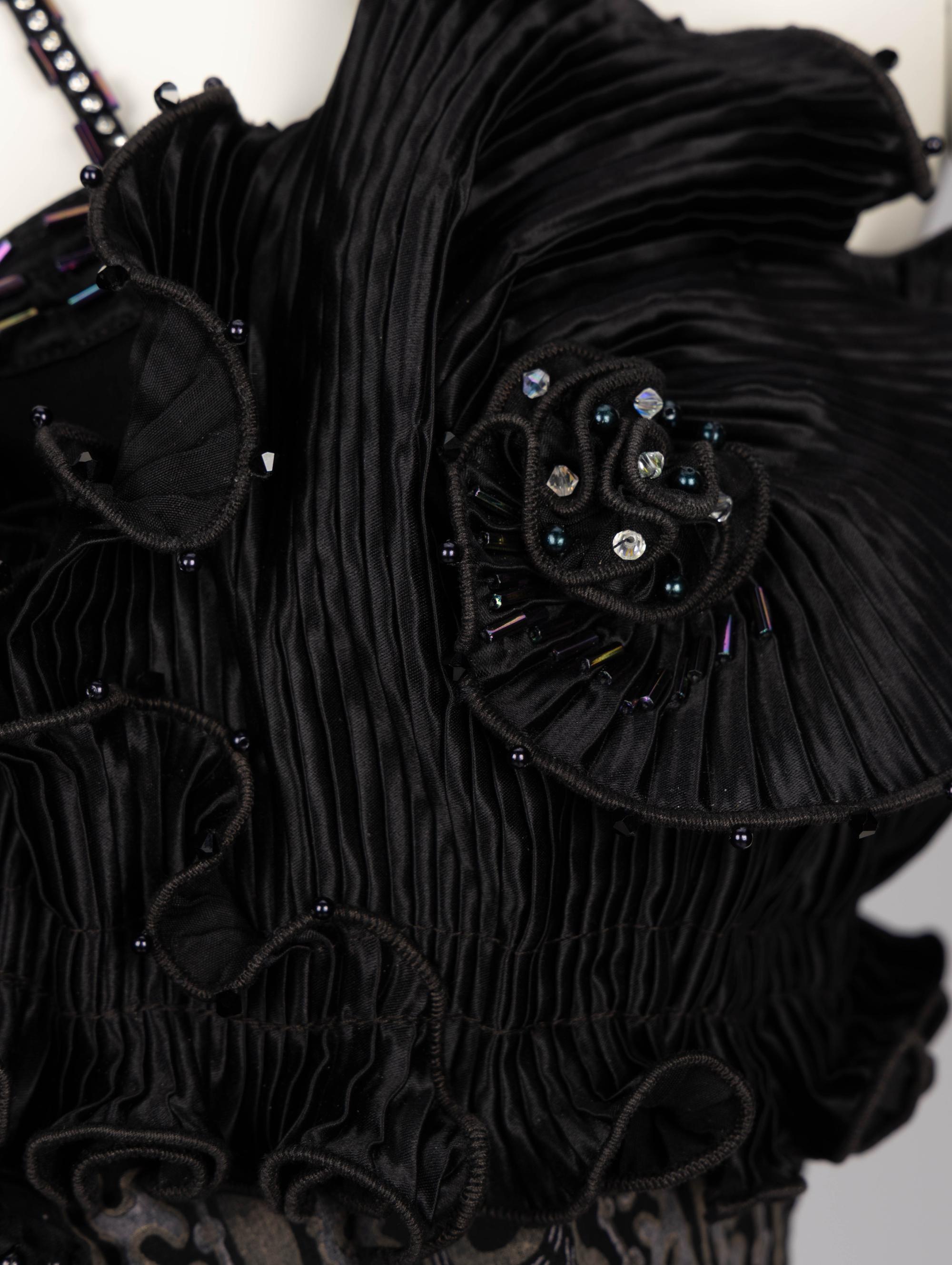 Zandra Rhodes, Black Painted Silk Evening Dress