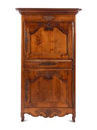 A Louis XV Walnut Two-Part Cabinet