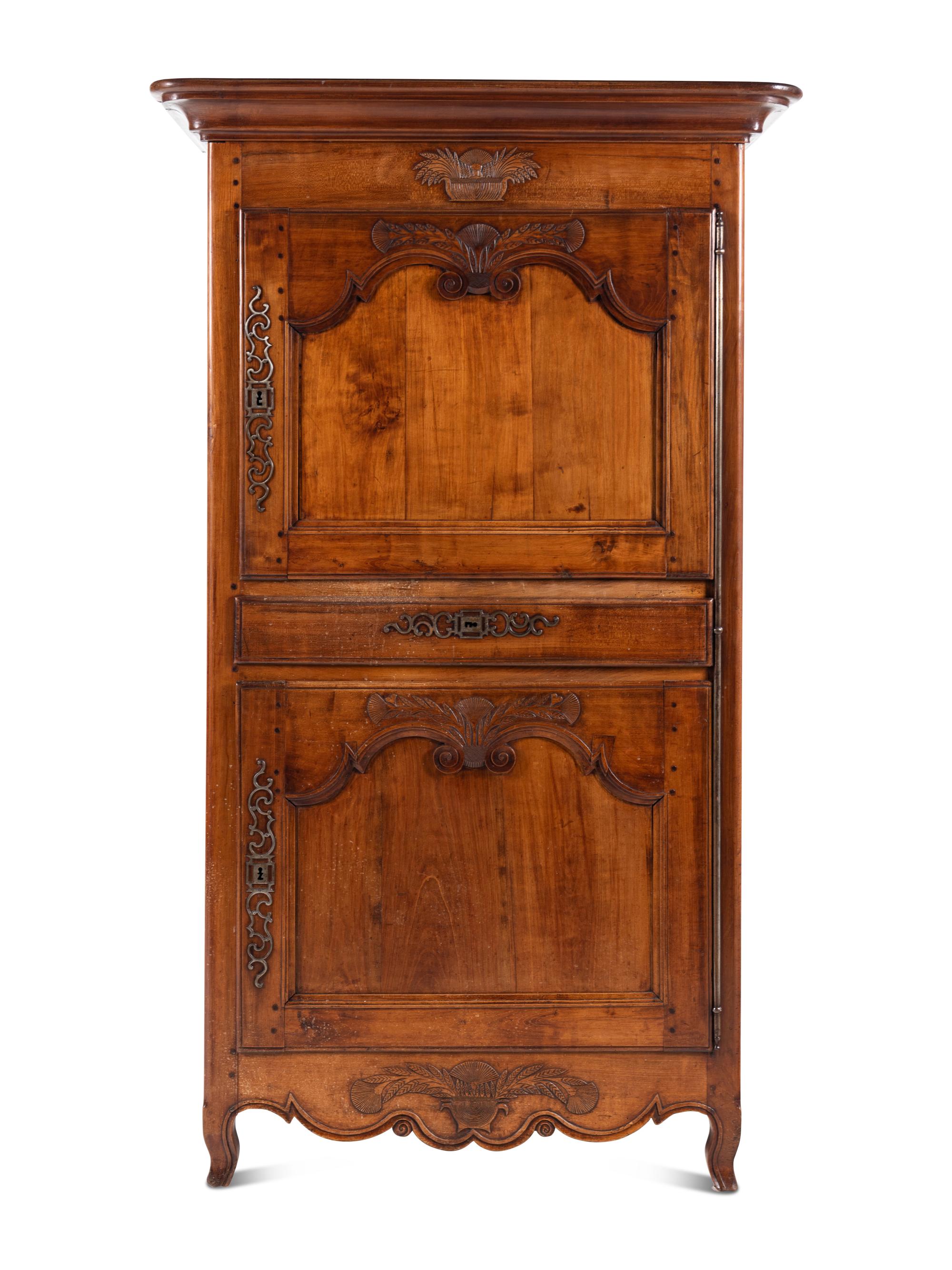 A Louis XV Walnut Two-Part Cabinet