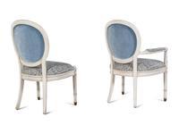 A Set of Eight Contemporary White Painted Dining Chairs