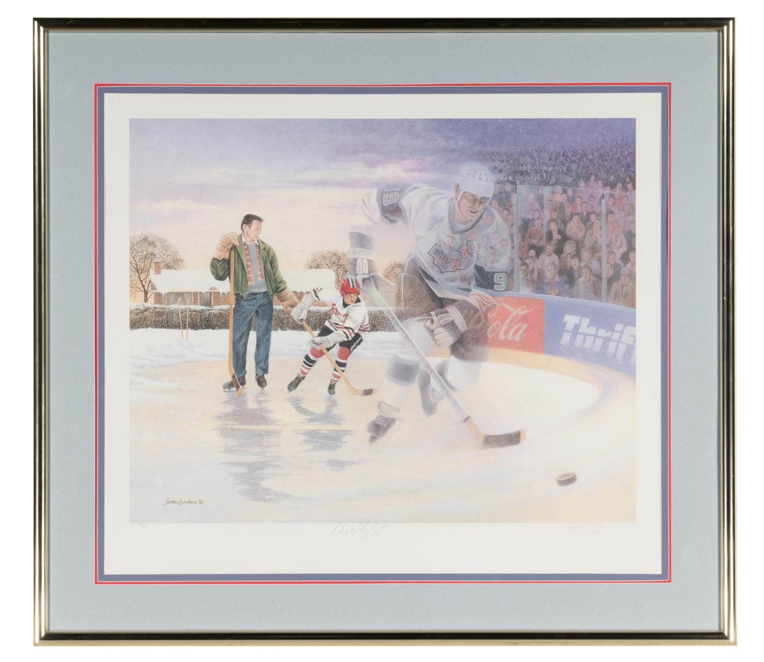 A Large Group of Hockey Hall of Fame Signed Artworks Including Wayne Gretzky and Mario Lemieux