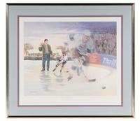 A Large Group of Hockey Hall of Fame Signed Artworks Including Wayne Gretzky and Mario Lemieux