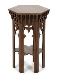 A Grain-Painted and Parcel Gilt Moorish Style Pedestal Table