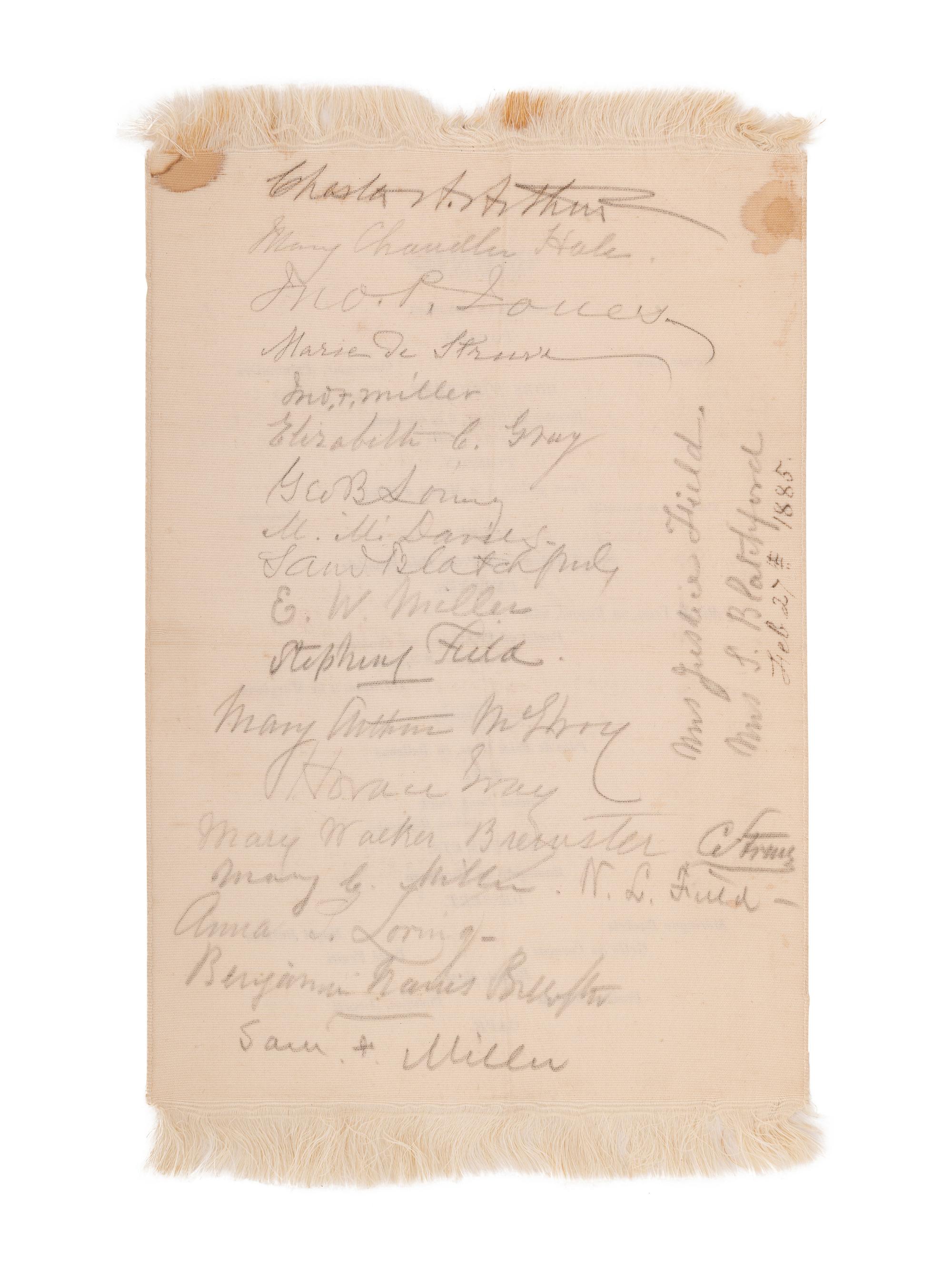 [US SUPREME COURT]. Blatchford family archive including documents, ledgers, photographs, and a silk menu signed by President Chester A. ARTHUR (1829-1886) and Supreme Court Justice Samuel Blatchford (1820-1893).
