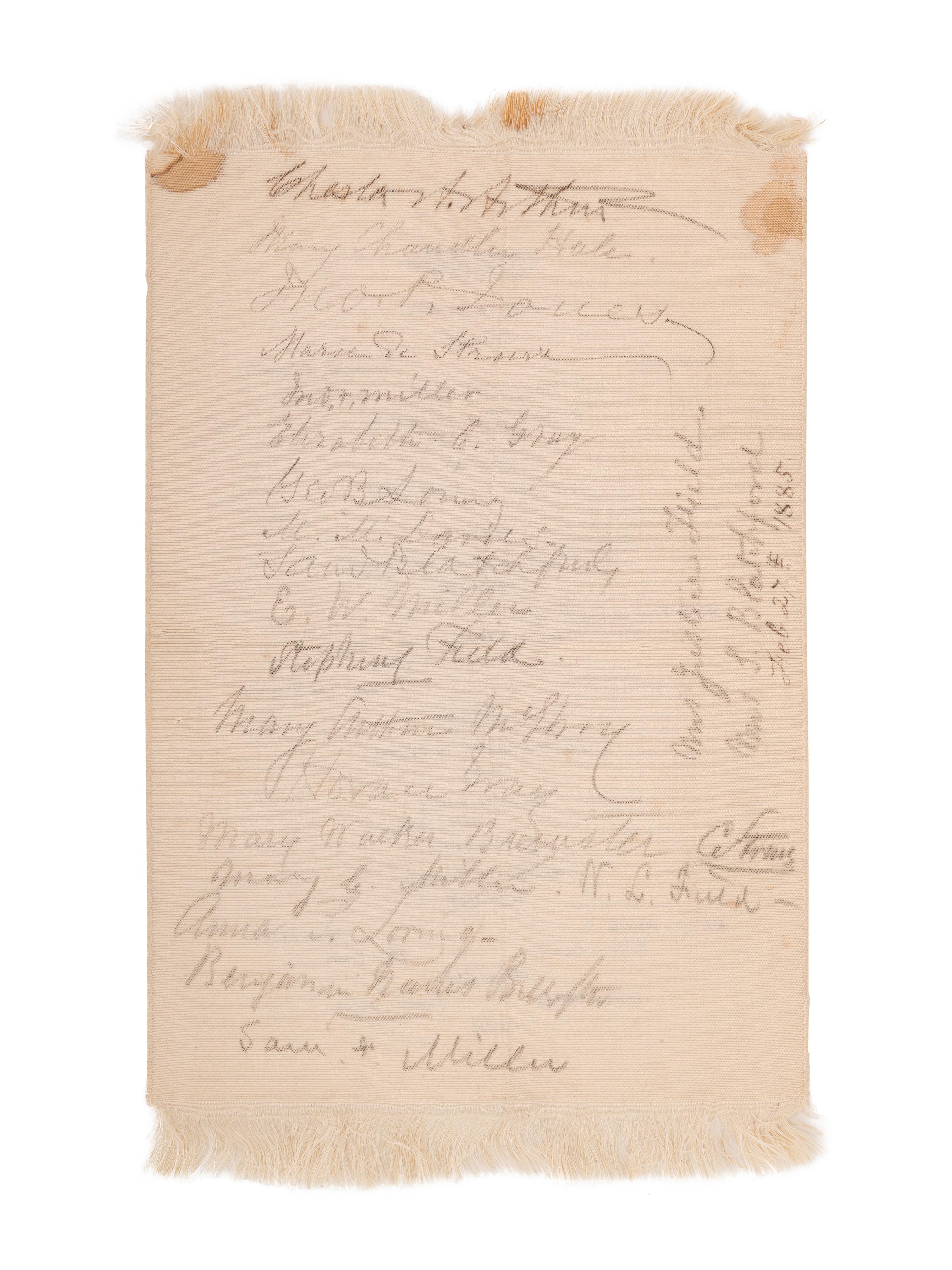 [US SUPREME COURT]. Blatchford family archive including documents, ledgers, photographs, and a silk menu signed by President Chester A. ARTHUR (1829-1886) and Supreme Court Justice Samuel Blatchford (1820-1893).