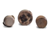 Three Cobalt Decorated Stoneware Vessels