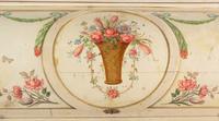 A Continental Polychrome-Painted Cylinder Bureau