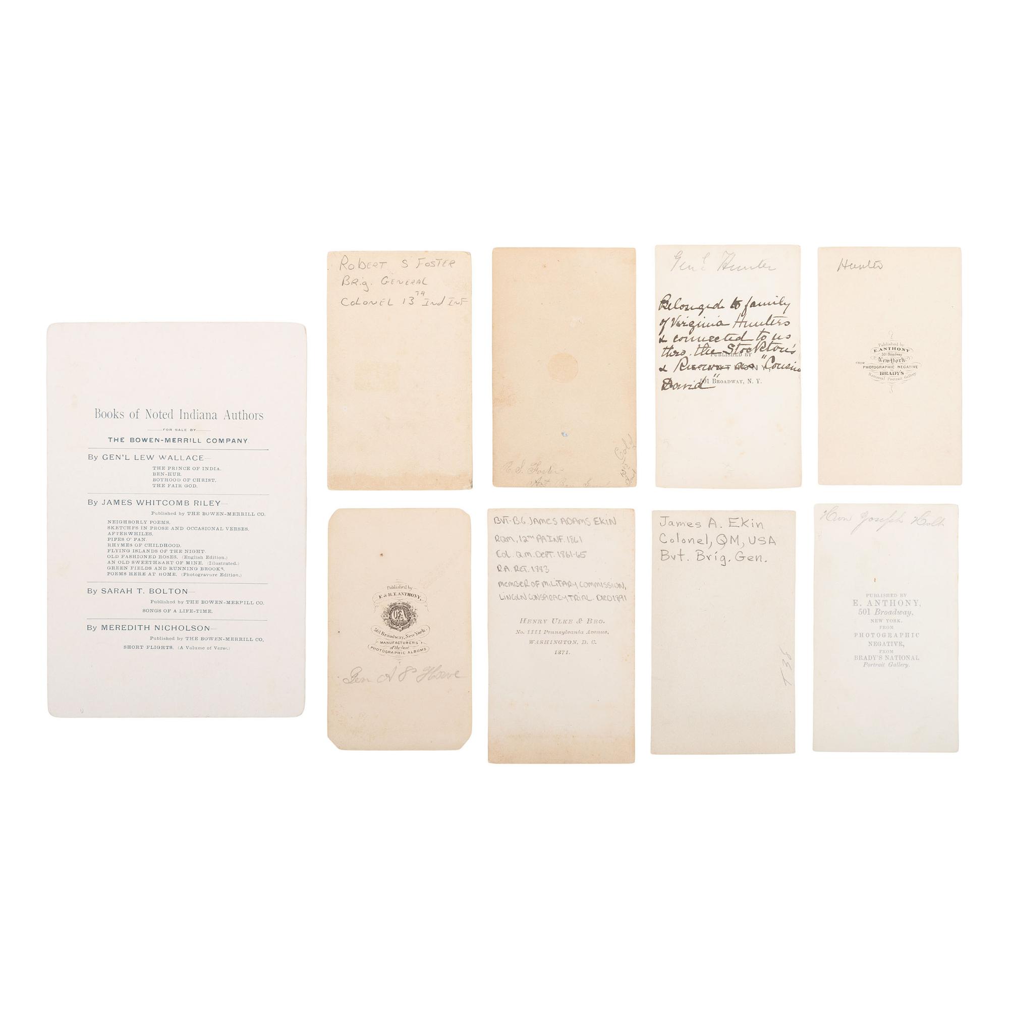 [Lincoln, Abraham] Group of Eight Photographs of Lincoln Conspirators Military Trial and Commission Members