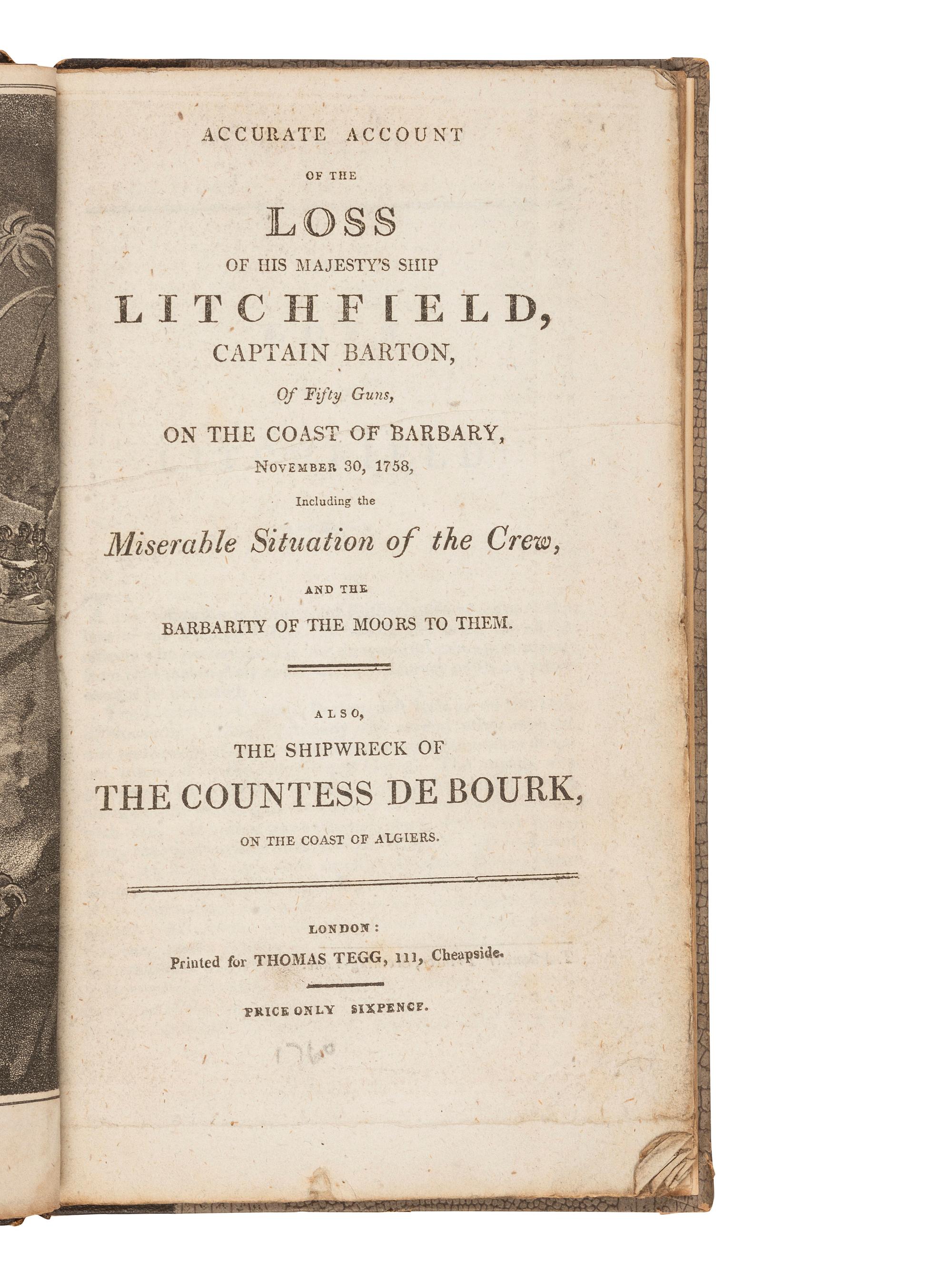 [SHIPWRECKS - BRITISH]. A group of eight 18th- and 19th-century works about British shipwrecks, comprising: