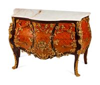 A Louis XV Style Gilt-Bronze-Mounted Parquetry Commode