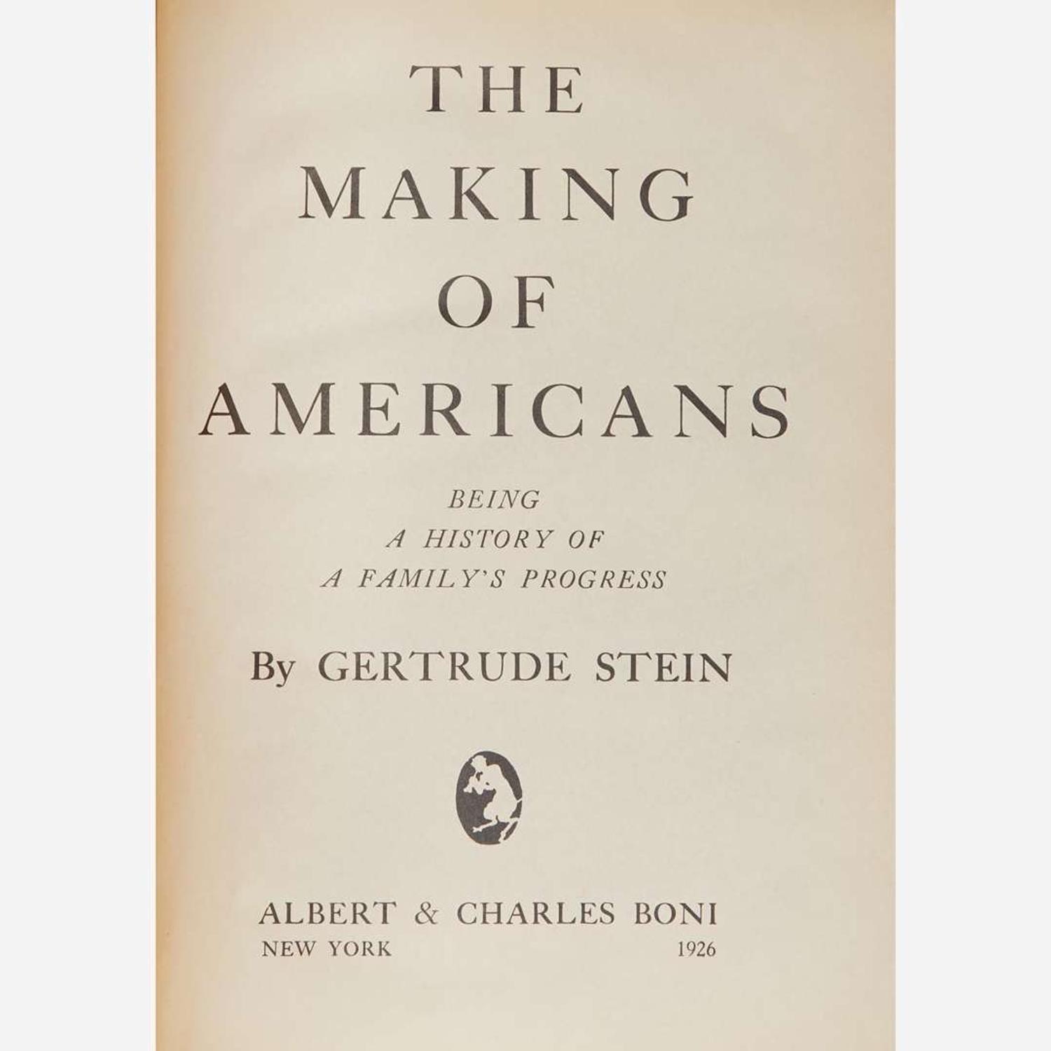 [Literature] Stein, Gertrude Group of 4 Editions of "The Making of Americans"