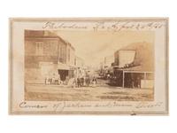 [CIVIL WAR]. CDV of Thibodaux, LA, street view inscribed by 16th Indiana Infantry Private John Roszell. 24 April 1865.