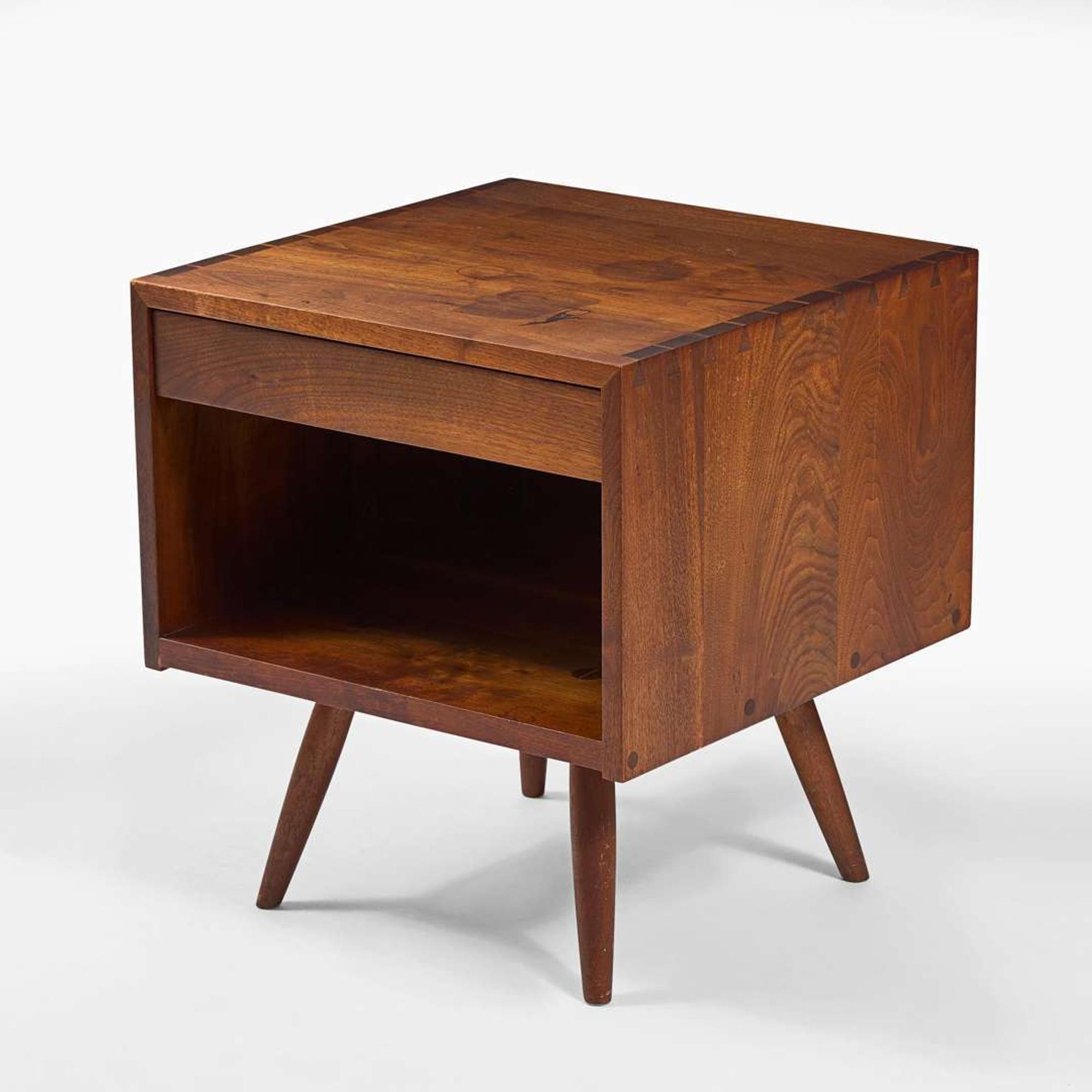George Nakashima (American, 1905-1990) "Swett" Bedside Table, New Hope, Pennsylvania, 1971