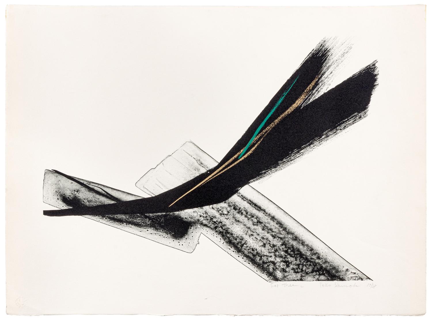 A group of three prints ( Encounter A, For Thee L, and Release A )