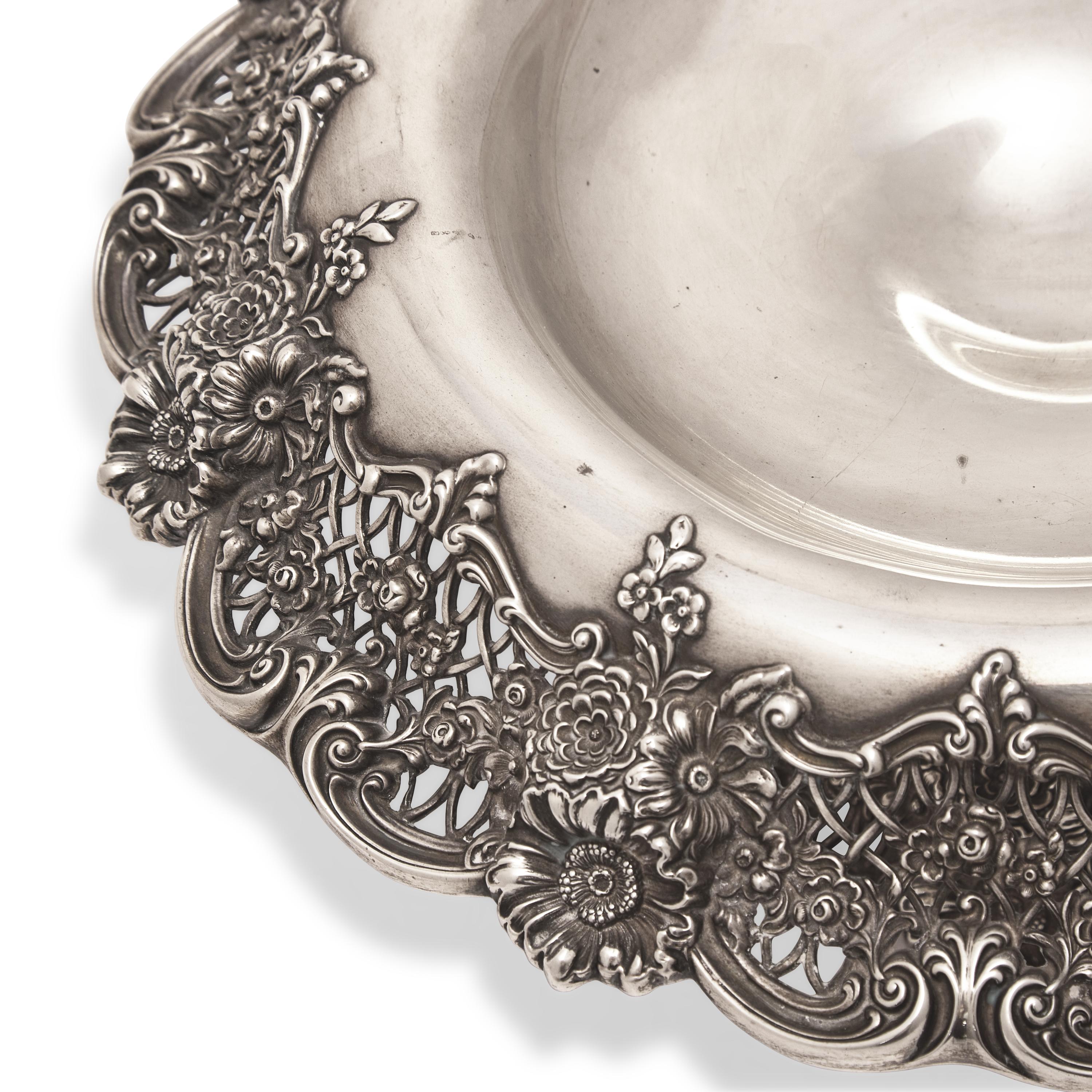 An American Pierced Sterling Silver Cake Stand