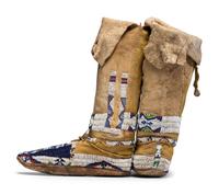 Central Plains Beaded Hide Moccasins and Leggings