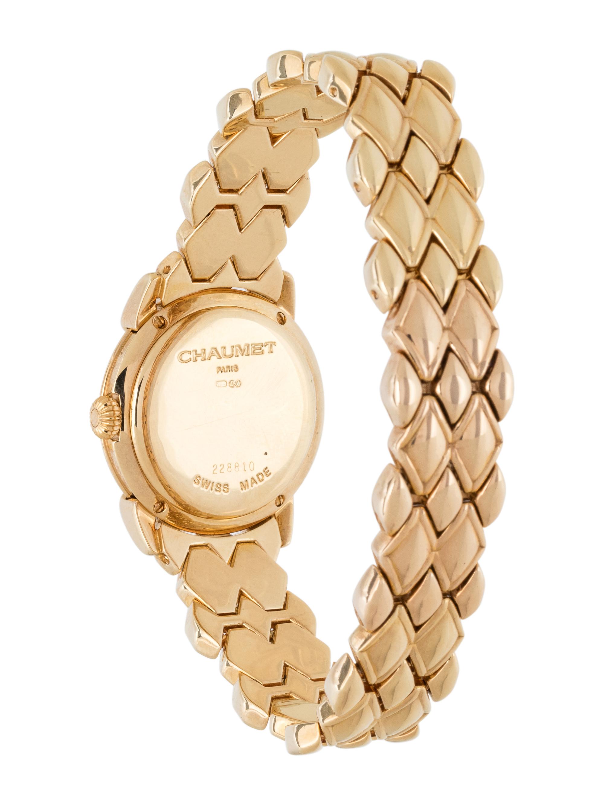 CHAUMET, 18K YELLOW GOLD AND DIAMOND 'ELYSSES' WRISTWATCH