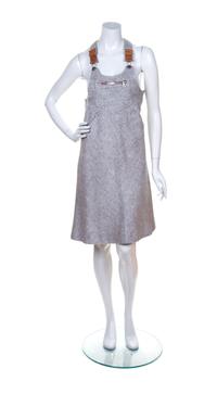 A Courreges Wool Tweed and Leather Strap Jumper, Size A.