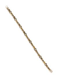 ENGLISH, LOW KARAT GOLD AND DIAMOND BRACELET