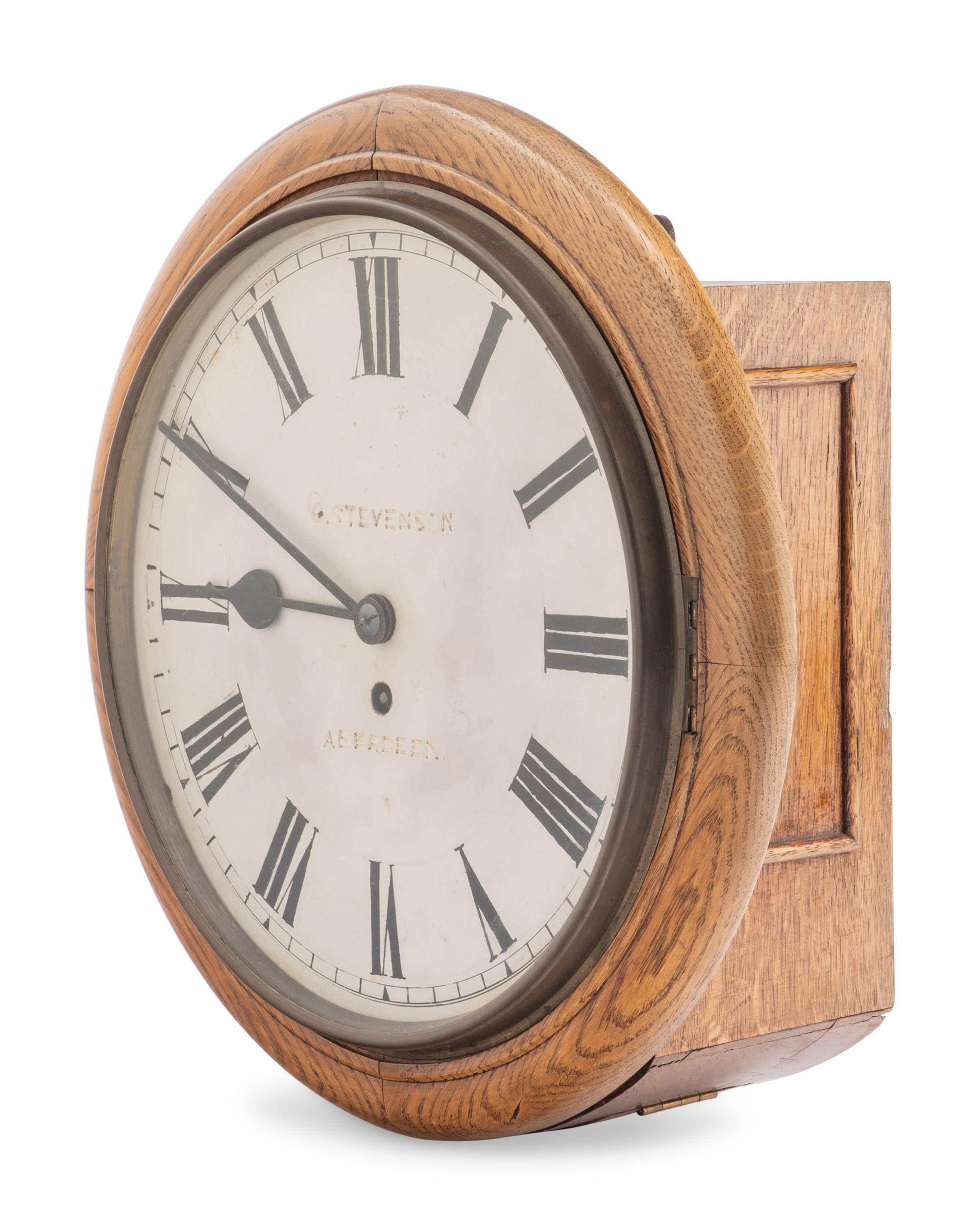 A Scottish Oak Wall Clock