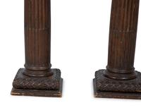 A Pair of Italian Carved Walnut Columns Mounted as Lamps — 18TH CENTURY