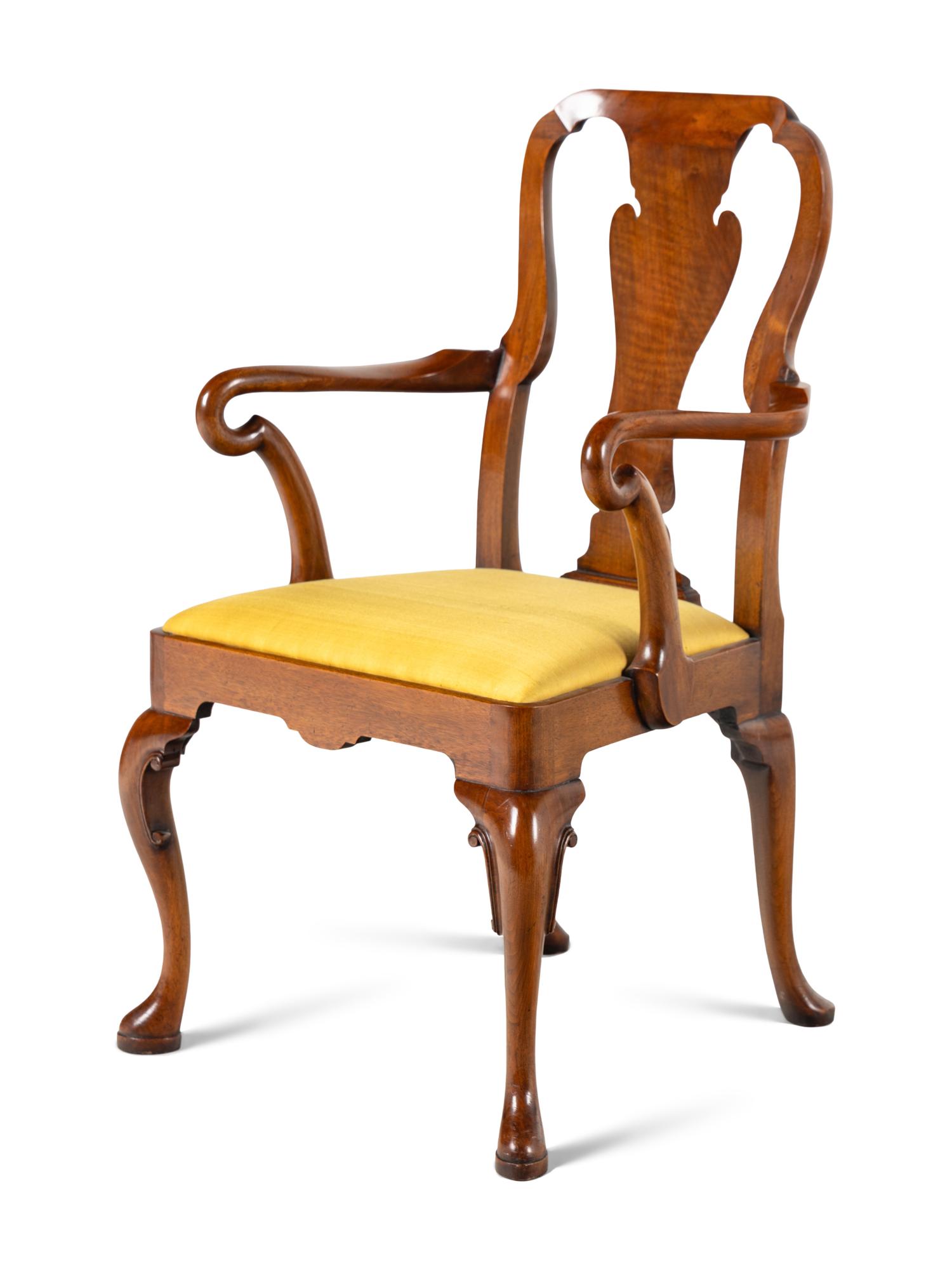 A Pair of George II Style Mahogany Armchairs
