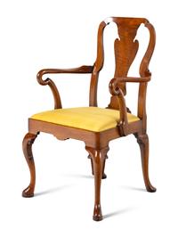 A Pair of George II Style Mahogany Armchairs