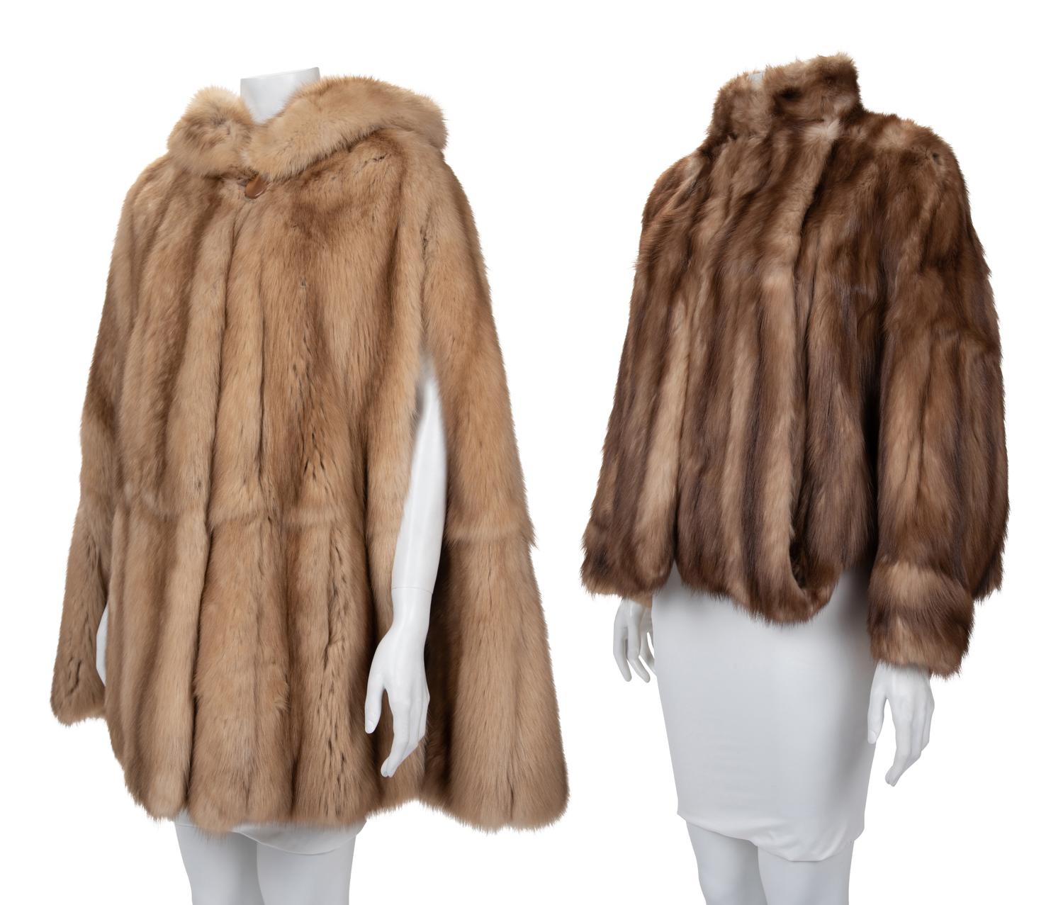 Two Sable Fur Capes: One Derek Lam and One Unlabeled, 1990-2010s