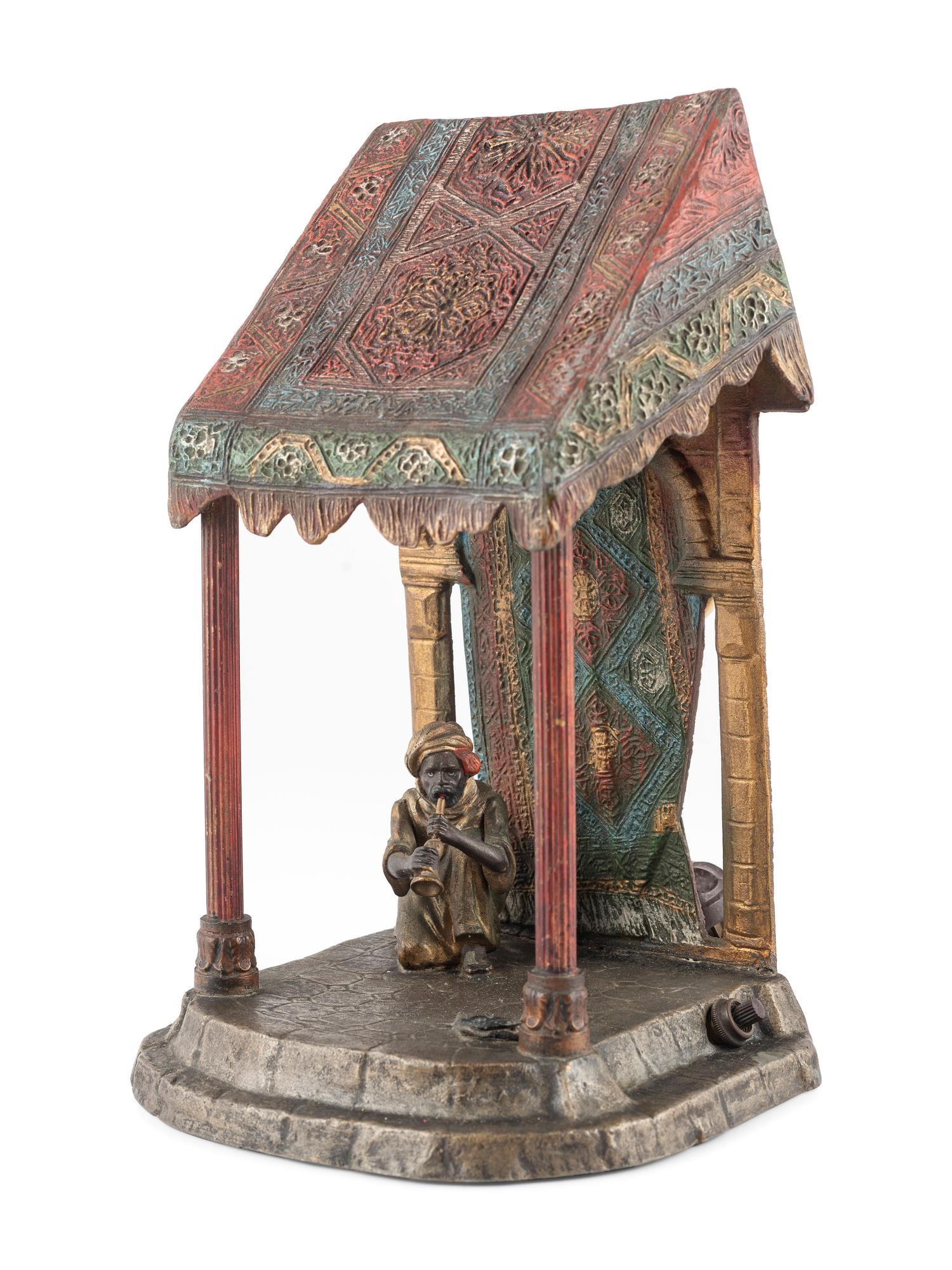 An Austrian Snake Charmer Lamp in the Manner of Franz Bergman