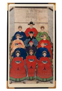 A Chinese Ink and Color Painting of Court Figures