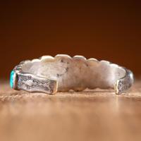 Navajo or Zuni Ingot and Turquoise Cuff Bracelet
